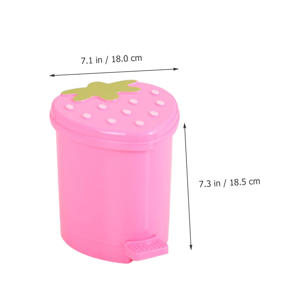 FONDOTIN Cute Strawberry Mini Trash Can Plastic Desktop Garbage Bin for Bedroom Office Car Decor Kawaii Wastebasket for Stylish Room Organization