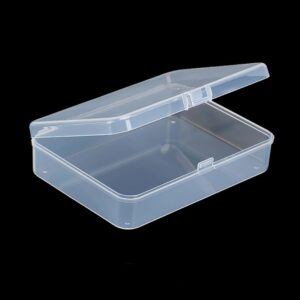 ccHuDE 6 Pcs Mini Plastic Storage Containers Clear Rectangle Boxes Small Empty Cases Transparent Beads Organizer Container with Lid for Collecting Small Items 8.5 x 6.1 x 2.5cm