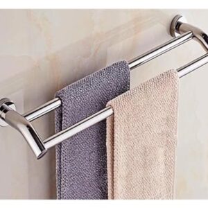 Towel Racks Simple Shelf, Double Rail Wall Mounted Towel Shelf Stainless Steel Bath Towel Holder Hand Towel Hanging Rail for Kitchen Or Bathroom-50Cm/70cm (Color : 40cm)