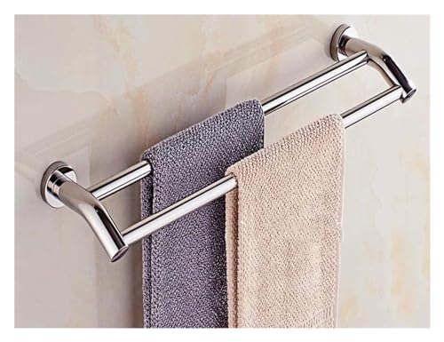 Towel Racks Simple Shelf, Double Rail Wall Mounted Towel Shelf Stainless Steel Bath Towel Holder Hand Towel Hanging Rail for Kitchen Or Bathroom-50Cm/70cm (Color : 40cm)