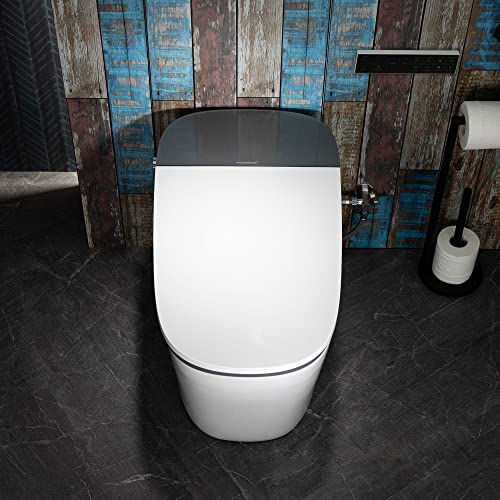 WOODBRIDGE Smart Bidet Toilet,1.28 GPF Dual Flush, Auto Open & Close, Auto Flush, Foot Sensor, 1000 Gram MaP Flushing Score, Heated Seat, ADA Chair Height Design and Cleaning Foam Dispenser