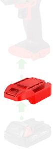 novaquantic adapter upgrade for bauer 20v cordless tools - compatible with milwaukee m18 red li-ion batteries for power supply, no charging function - (new version) - adapter only