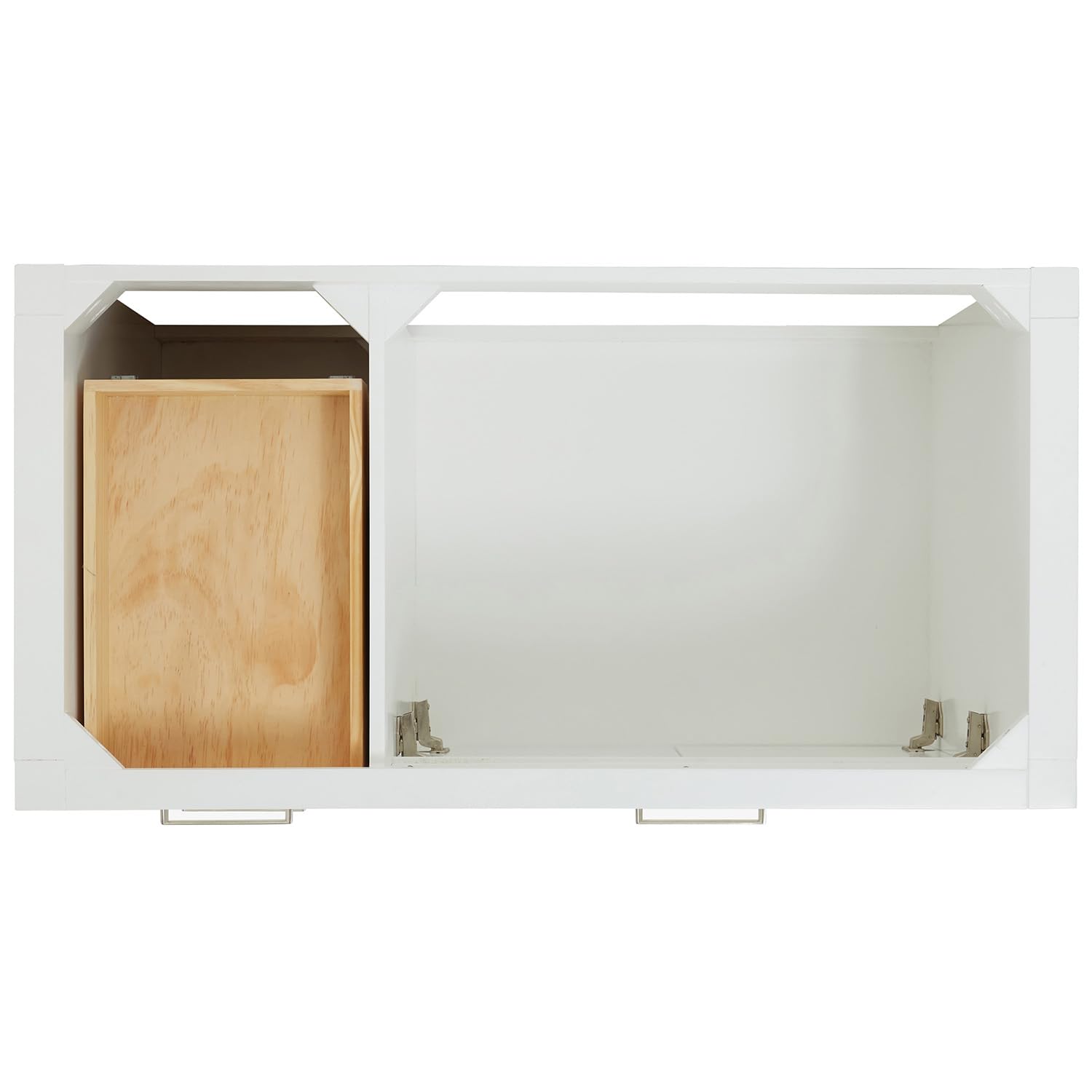 ARIEL Bristol 42 in. Right Offset Single Oval Sink Bathroom Vanity with Carrara White Quartz Countertop 1.5 Edge in White