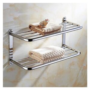 Towel Racks Towel Shelfs,Towel Shelf Towel Rack Bath Double Towel Shelves Holder 57Cm Towel Row Wall Mounted Towel Rail Bar Hotel Rail Shelf Storage Holder for Bathroom Kitchen/67Cm (Color : 57cm)