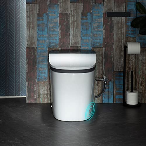 WOODBRIDGE Smart Bidet Toilet,1.28 GPF Dual Flush, Auto Open & Close, Auto Flush, Foot Sensor, 1000 Gram MaP Flushing Score, Heated Seat, ADA Chair Height Design and Cleaning Foam Dispenser