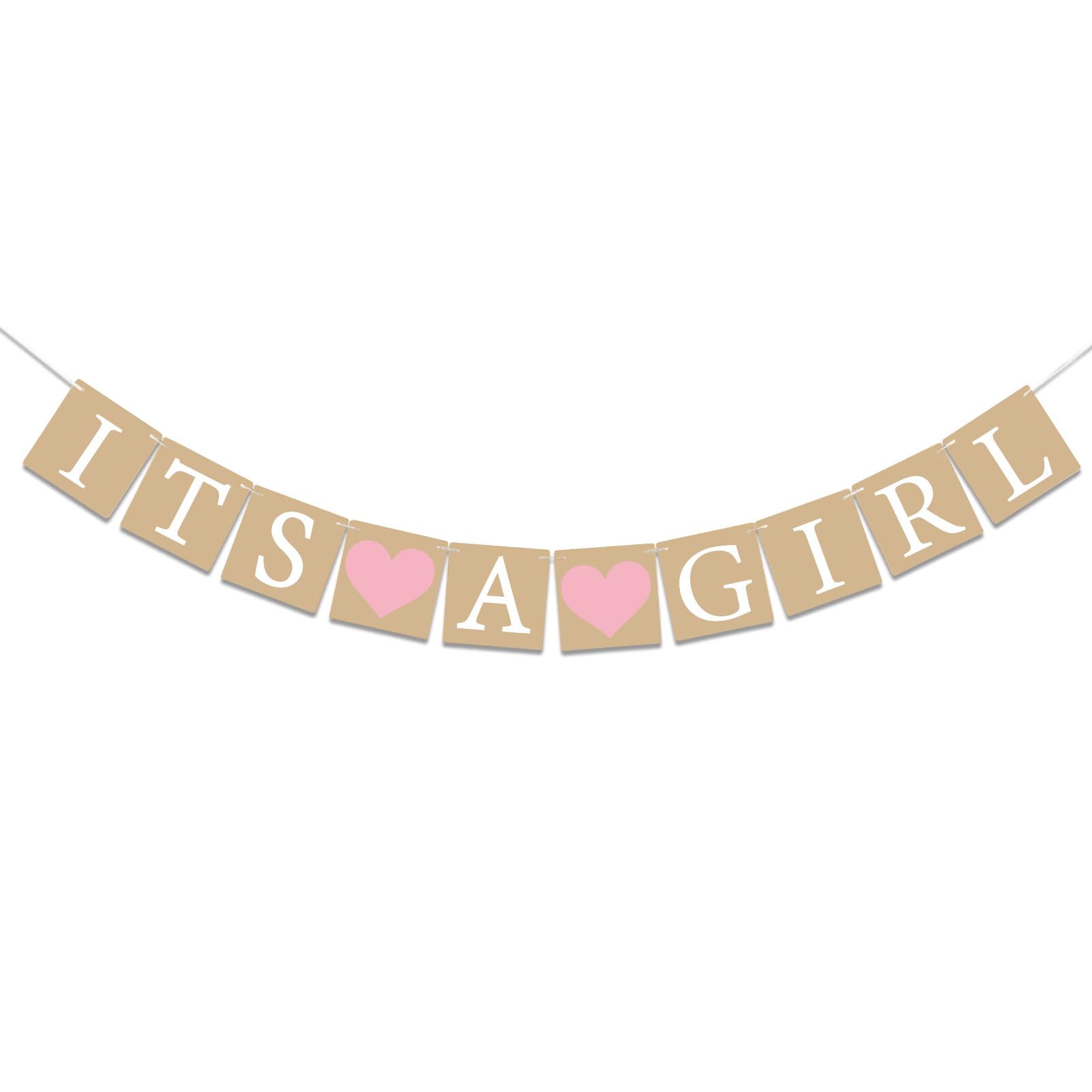 SUNBEAUTY Natural It's A Girl Banner Baby Boy Shower Decorations Baby Shower Girl It's A Girl Sign Baby Gender Show Party Favors Pregnancy Announcement