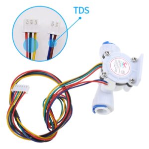 CHENZILIN DN10 G3/8 TDS Temperature Flow Sensor DC5-24V Turbine-Flowmeter Water Flow Sensor Switch Control Flowmeter Fluid Counter, About 7.7cm long, As Pictures Shown