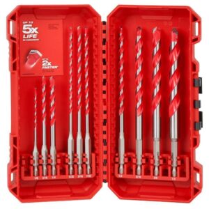 luminanest 48-20-9058 for milwaukee 10pc. shockwave impact duty carbide hammer drill bit kit