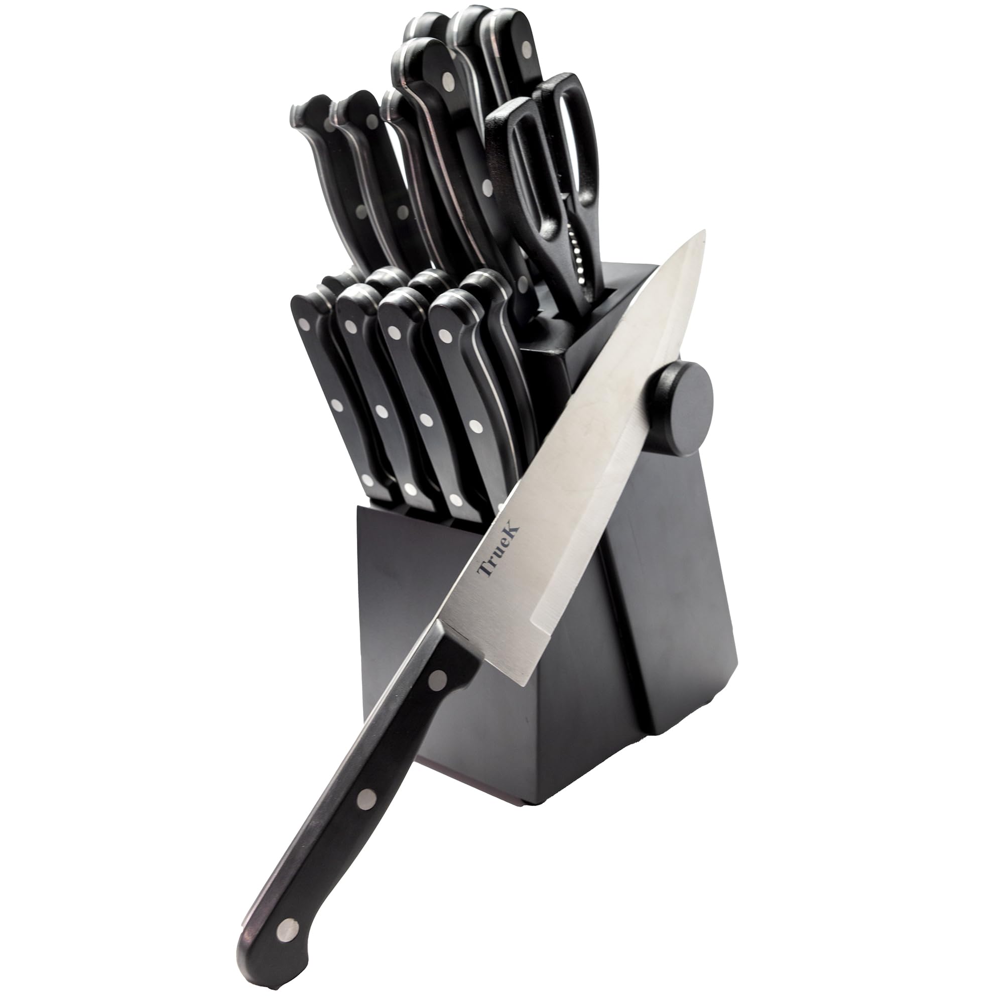 TRUEK KITCHEN KNIFE SET 19- PIECE KNIFE SET WITH BLOCK & SHARPENER - PROFESSIONAL KITHCHEN KNIFE SET