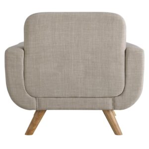 Rosevera Rylee 30”Accent Fabric Upholstered Arm Tufted Comfy for Reading in Bedroom,Living Room, Sofa Chair,Armchair for Small Space,Wood Legs, Standard, Classic Beige