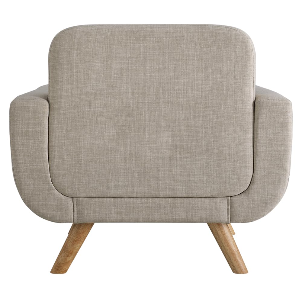 Rosevera Rylee 30”Accent Fabric Upholstered Arm Tufted Comfy for Reading in Bedroom,Living Room, Sofa Chair,Armchair for Small Space,Wood Legs, Standard, Classic Beige