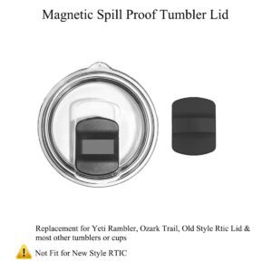 MZY LLC 20 oz Tumbler Lid Replacement lids Magnetic for YETI Rambler, Ozark Trail Spill Proof Cup Tumbler Cover with 2 Replacement Magnetic Slider