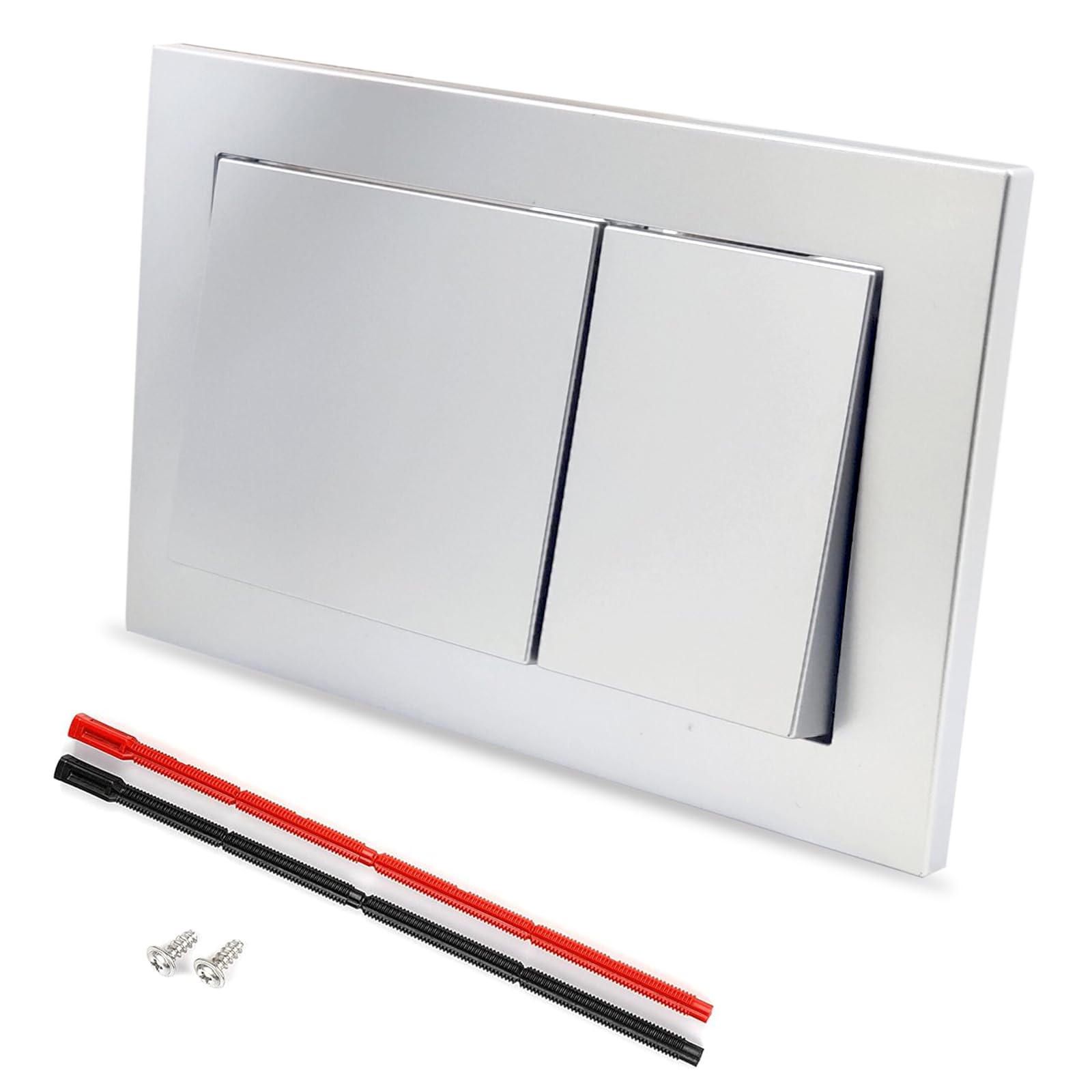 VALLVATER Toilet Push Plate With Dual Buttons Compatible with TOTO YT800#WH In-Wall Tank System - Matte Chrome, to002y