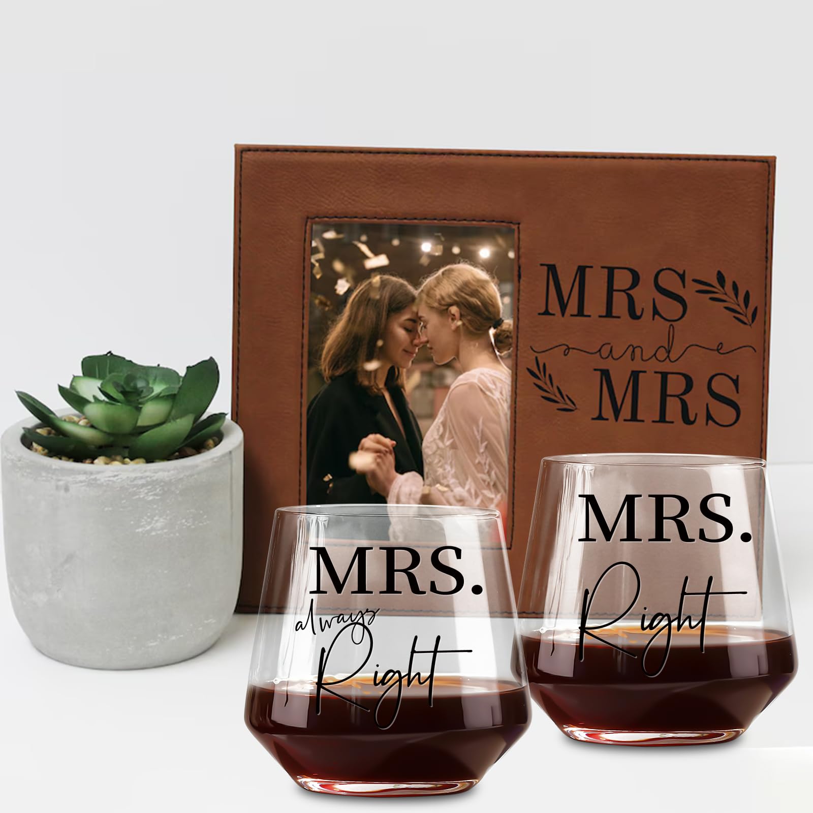 comfit Mrs and Mrs Lesbian Wedding Gifts/Lesbian Birthday Gift for Couples/Lesbian Engagement Gifts,Lesbian Couples gifts for Christmas Thanksgiving