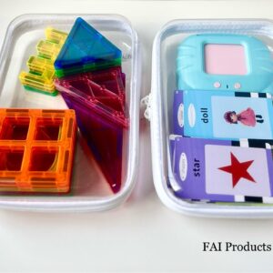 FAI Products Clear/Transparent Hard PVC Organizing Case with Double Zipper, Declutter and Tidy Lifestyle Bin(2PCS)