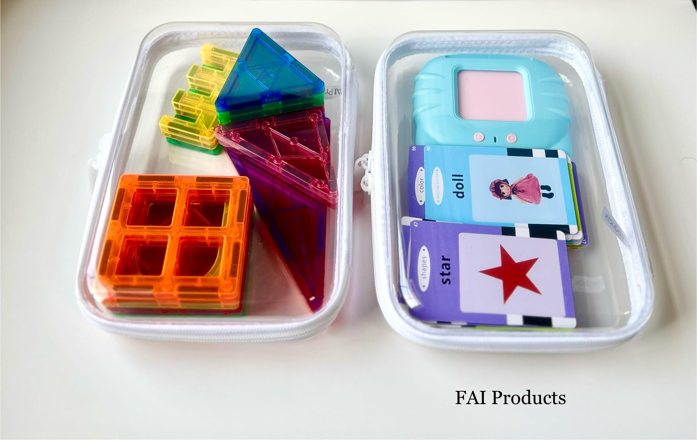 FAI Products Clear/Transparent Hard PVC Organizing Case with Double Zipper, Declutter and Tidy Lifestyle Bin(2PCS)