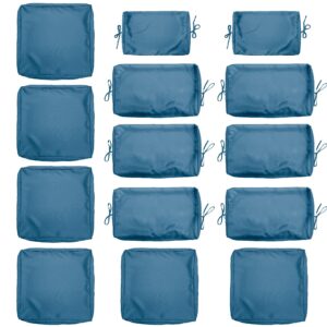 kimunuk 14 pcs outdoor cushion slipcovers outdoor patio cushion covers replacement waterproof with zipper for outdoor furniture, patio sofa couch 3 sizes, covers only