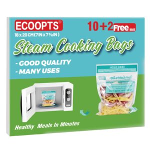 12×steam cooking bags microwave steamer bags for vegetables,potatoes and meat (1pack)