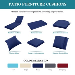 Comcaver Chaise Lounge Cushion for Outdoor Furniture, Waterproof Fade and Tear Resistant Lounge Deck Chair Cushions for Patio Lawn Pool Resort Hotel, 72x21x3 Inch, Navy