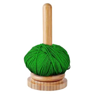 Wooden Yarn Holder Dispenser for Crocheting, Stand Ball Spindle Crochet and Sewing Tool, Prevent Yarn Tangling, Winding and Dispensing Accessories