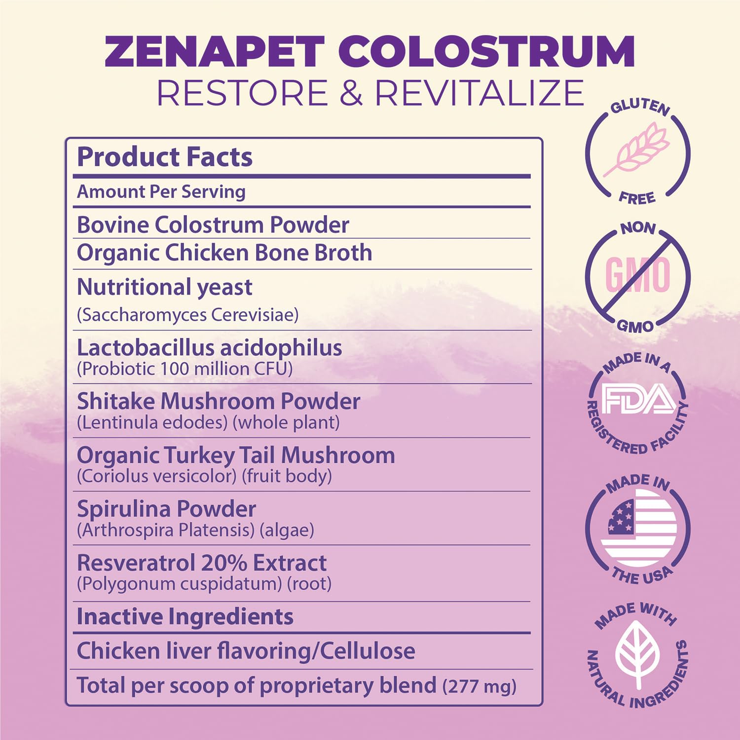 Zenapet Cat Colostrum Plus Superfood Supplement, 240 Day Supply Bovine Colostrum Powder, Cat Probiotic for Immune Support, Digestive Health, Allergy Relief, Joint Support, and Skin/Coat Health