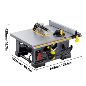 Upstreman Work M1 Pro Portable Table Saw, 13Amp Compact Tablesaw 5700RPM, 8.25" Table Saw w/24T Blade, Dust Collector, Onboard Carrying Handle Easy to Carry, Adjustable Cut Depth and Angle, for DIY