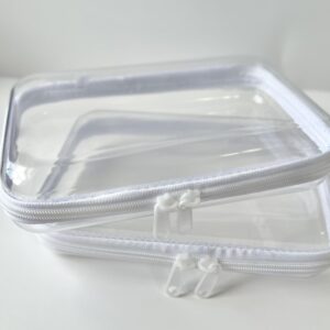 FAI Products Clear/Transparent Hard PVC Organizing Case with Double Zipper, Declutter and Tidy Lifestyle Bin(2PCS)