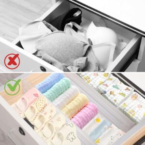 Drawer Dividers, 6 Pack Adjustable Drawer Organizers 3.2" High Expandable from 11.3-20" Clear Expandable Dresser Organizer for Clothes Kitchen Utensils Cutlery Drawer Organizers Set