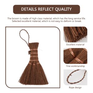 ULTECHNOVO Asian Whisk Broom Natural Straw Broom with Embroidery Nylon Thread Handle with Nylon Hanger