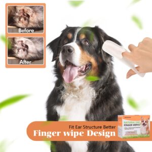 MOTAWEEK Dog Ear Wipes Finger - Portable and Convenient 50-Pack for Gentle Cleaning & Infection Treatment of Dogs' & Cats' Ears, Eyes, and Pets, Fresh and Comfortable Experience