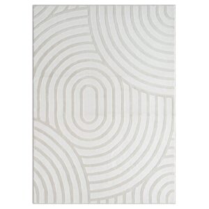 LUXE WEAVERS Orion 2776 Geometric Oval Cream 4x5 Area Rug