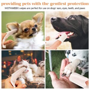 MOTAWEEK Dog Ear Wipes Finger - Portable and Convenient 50-Pack for Gentle Cleaning & Infection Treatment of Dogs' & Cats' Ears, Eyes, and Pets, Fresh and Comfortable Experience