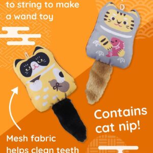 NAKAMA Meow Mamori, Dental Cat Chew Toy, Guardian Dog Pattern