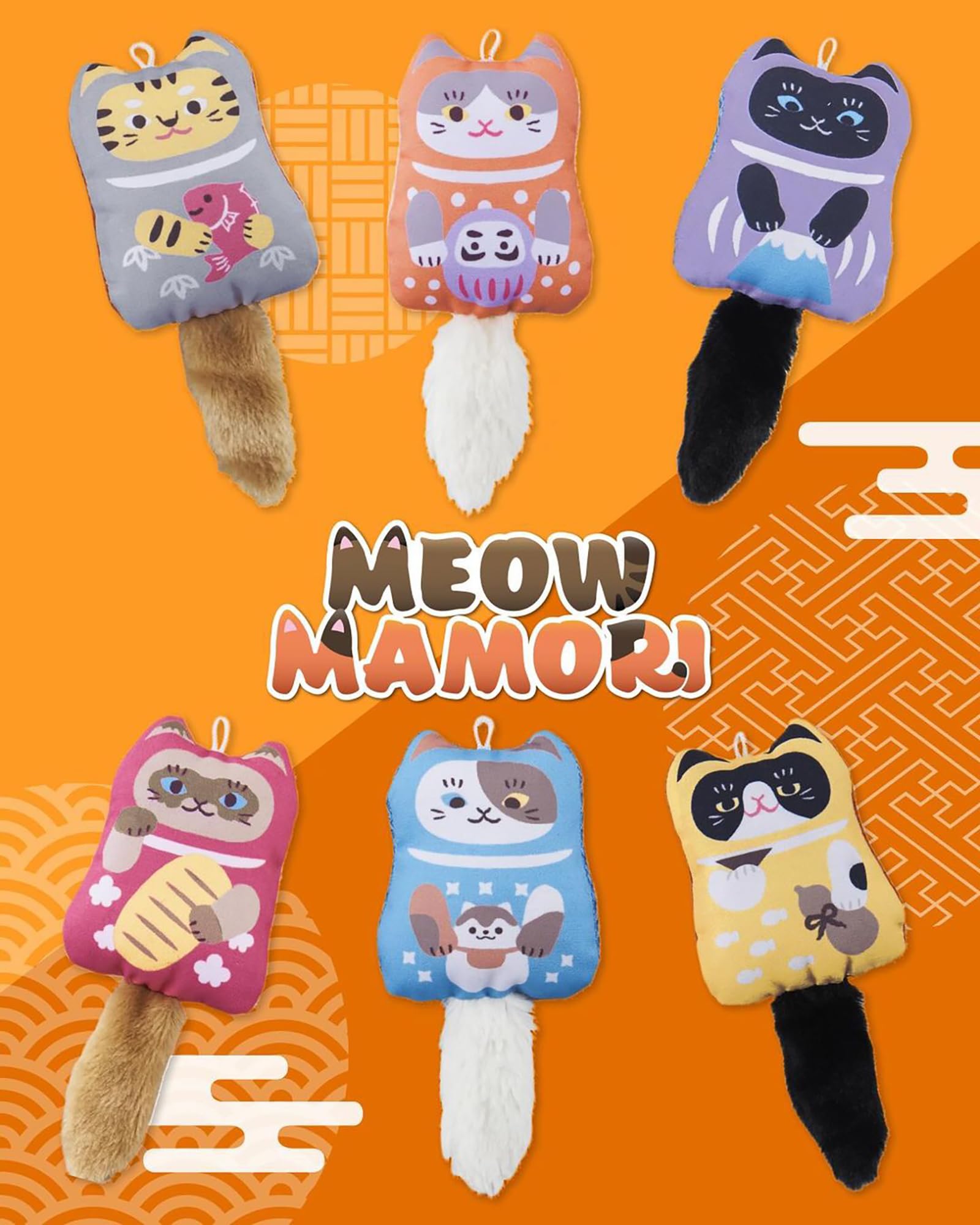 NAKAMA Meow Mamori, Dental Cat Chew Toy, Guardian Dog Pattern