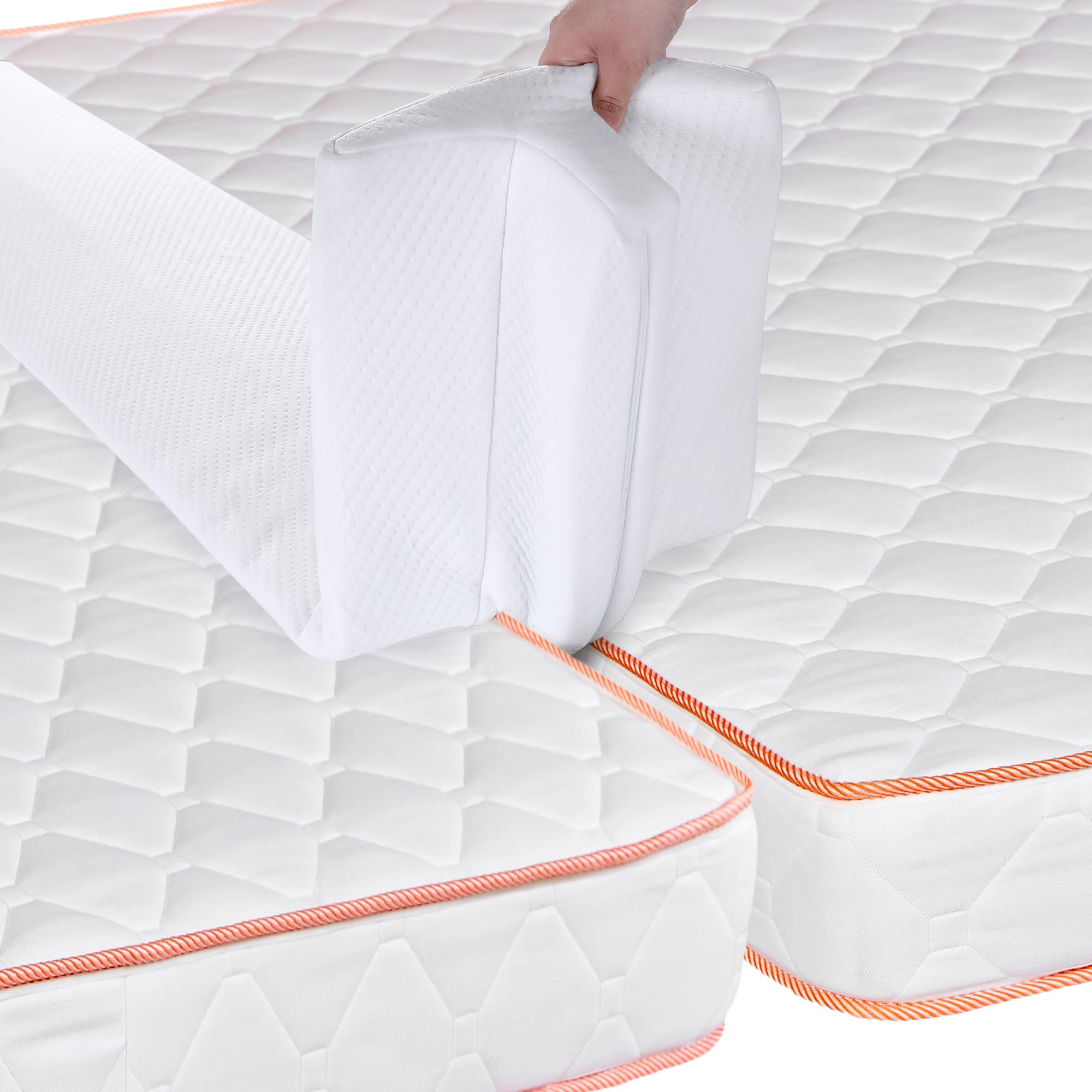 HOMBYS Twin to King Bed Converter Kit Bed Bridge with Removable Cover, Supportive Foam Split King Gap Filler for Adjustable Bed, Mattress Bridge Bed Connector for Stayover, Family Room