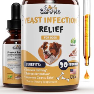 natural yeast infection treatment for dogs - helps to support itching relief, allergy relief, inflammation relief & more - itch relief for dogs - dog ear infection treatment - dog itch relief - 1 oz