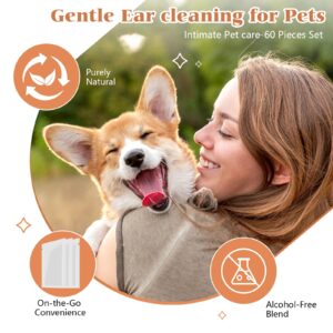 MOTAWEEK Dog Ear Wipes Finger - Portable and Convenient 50-Pack for Gentle Cleaning & Infection Treatment of Dogs' & Cats' Ears, Eyes, and Pets, Fresh and Comfortable Experience