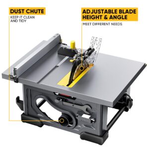 Upstreman Work M1 Pro Portable Table Saw, 13Amp Compact Tablesaw 5700RPM, 8.25" Table Saw w/24T Blade, Dust Collector, Onboard Carrying Handle Easy to Carry, Adjustable Cut Depth and Angle, for DIY