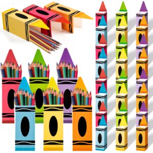 fiupan crayon candy pencil gift boxes - 24pcs thanksgiving treat boxes pencil candy holders gift bag, thanksgiving thanks teacher paper gift party favors for school classroom birthday