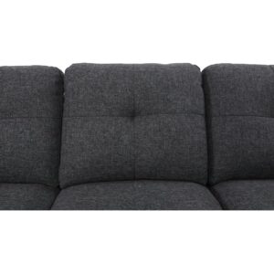 HomeStock Sophisticated Simplicity Sectional Sofa with Ottoman, Living Room Set, Left Facing Chaise, 2 Cup Holders, 2 Throw Pillows, Tufted Back and Seat - 99.5" D x 67" W x 32" H Dark Gray