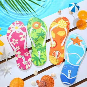 4 Pcs Hawaiian Pool Towel Hooks Wooden Ornament Hooks Hawaii Decorative Wall Hooks Towel Rack Hangers for Beach Swimming Pool Bathroom Bedroom Decoration