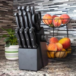 TRUEK KITCHEN KNIFE SET 19- PIECE KNIFE SET WITH BLOCK & SHARPENER - PROFESSIONAL KITHCHEN KNIFE SET