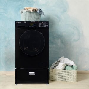 Equator All-in-One Washer Dryer VENTLESS/VENTED PET cycle 1.62cf/15lbs 110V + Pedestal (Black)