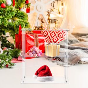 Jusalpha Rectangular 3 Tier Clear Acrylic with Metal Tabletop Display Stand for Desktop Shelf, Bathroom Vanity Cosmetic Makeup Organization Shelves, Home Decor Display Stand (Large 3 Tier)