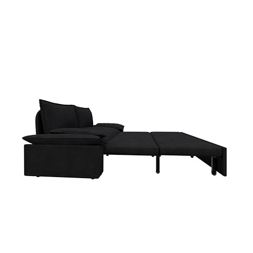 Oversized 3 in 1 Loveseat Sleeper Sofa Bed ,Comfy Love Seats W/Pull Out Sleeper Couch and Padded Armrests Convertible Queen Size Sofabed with 2 Lumbar Pillows for Home Office Apartment Living Room