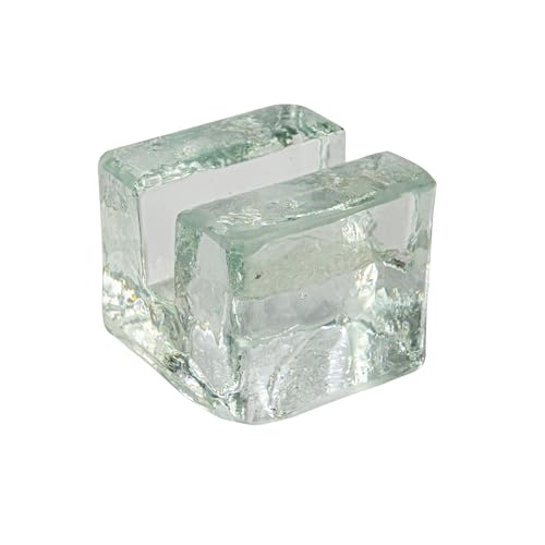 Creative Co-Op Glass Cube Place Card/Photo Holders with Paper Cards, Clear, Set of 6