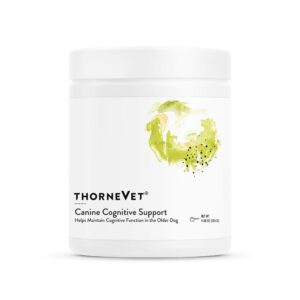 thornevet canine cognitive support powder for dogs - great tasting health supplement with b vitamins and antioxidants to support the brain health of your senior dog - 90 scoops