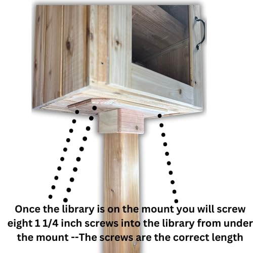 Little Library Mount, Cedar | Library Mount | Stable, 14 inches Wide and 8 inches Deep | Slip It On 4x4 Post, Attach It With Screws Included | Most Stable Library Mount | Needs No Finishing, Painting