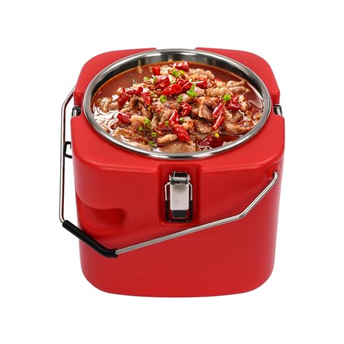 Treliamd Insulated Soup Container, Commercial Food Warmer for Hot or Cold Food,9.5L/2.5gal Hot Box for Catering, Food Cooler with 4 Buckles, Handles & Soup Carrier for Restaurant, Canteen, Home