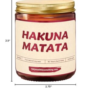 Got You A Little Something Hakuna Matata Lavender Vanilla Disney Candle | Disney Gifts for Women Adults, Disney Mom Birthday Gift | Lion King Themed Christmas Presents for Her ; Hakuna Matata Candle